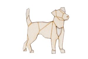 Wooden brooch Walking Lightdog Brooch