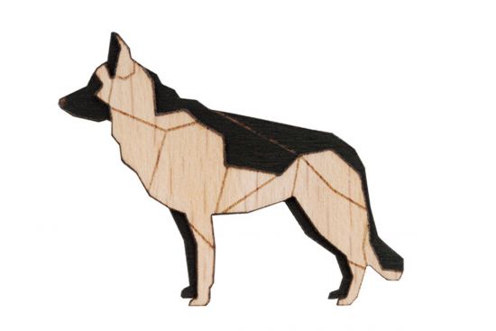 Wooden brooch Walking Shepherd Brooch