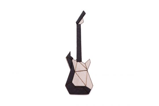 Wooden brooch Electric Quitar Brooch