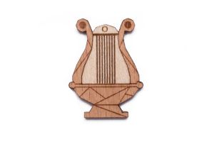 Wooden Brooch Lyre Brooch