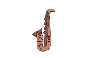 Wooden Brooch Saxophone Brooch