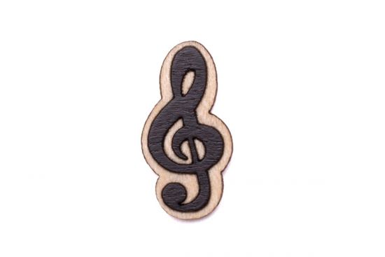 Wooden brooch Treble Clef Brooch