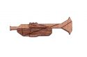 Wooden Brooch Trupet Brooch