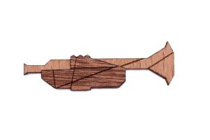 Wooden Brooch Trupet Brooch