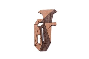Wooden brooch Tuba Brooch