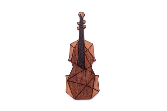 Wooden Brooch Violin Brooch
