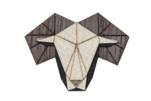 Wooden brooch Aries Brooch