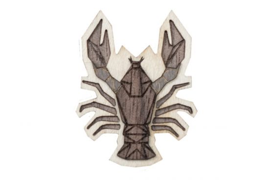 Wooden brooch Cancer Brooch