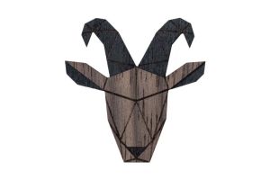 Wooden brooch Capricornus Brooch