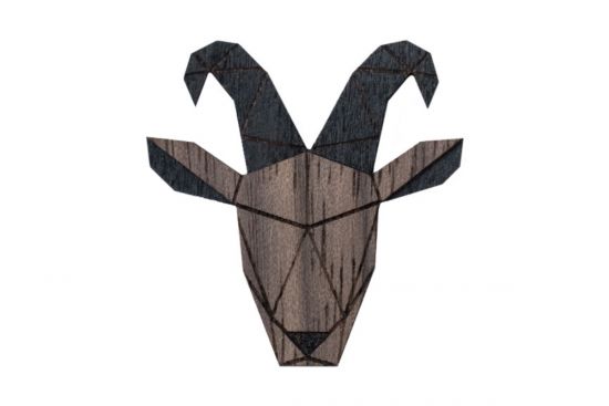 Wooden brooch Capricornus Brooch