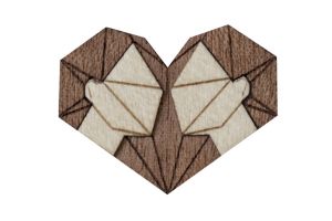 Wooden brooch Gemini Brooch