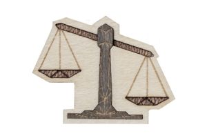 Wooden brooch Libra Brooch