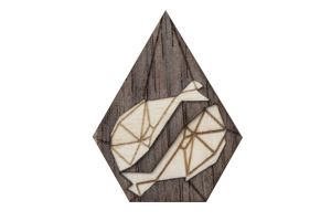 Wooden brooch Pisces Brooch