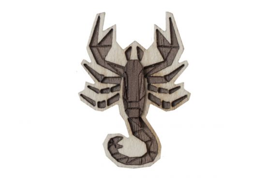 Wooden brooch Scorpius Brooch