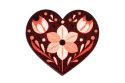 Wooden Brooch Folk Heart – Red