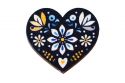 Wooden Brooch Folk Heart – Blue