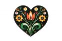 Wooden Brooch Folk Heart – Green