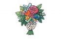 Wooden brooch Floral puget