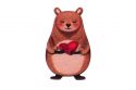 Wooden Brooch – Beaver Love