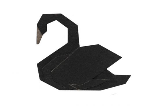 Wooden brooch Black Swan Brooch