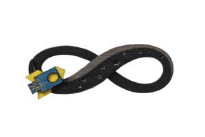 Wooden brooch Infinity Spaceship Brooch