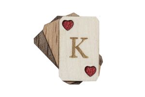 Wooden brooch King of Hearts Brooch