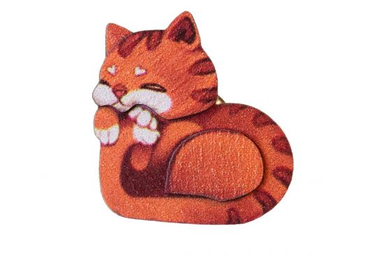Wooden Brooch – Kitty Love