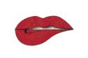 Wooden brooch Lips Brooch