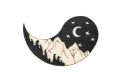 Wooden brooch Night Brooch