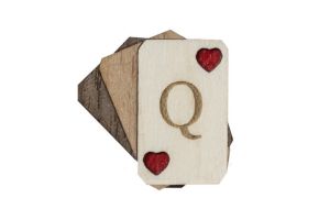 Wooden brooch Queen of Hearts Brooch