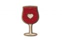 Wooden brooch Red Wine Brooch