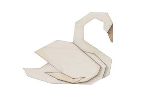 Wooden brooch  White Swan Brooch
