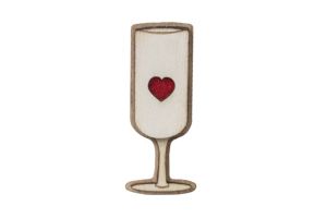 Wooden brooch White Wine Brooch