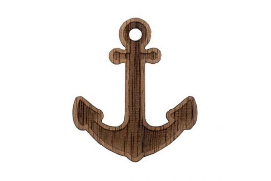 Wooden brooch Anchor 