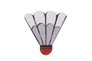 Wooden brooch Badminton basket 