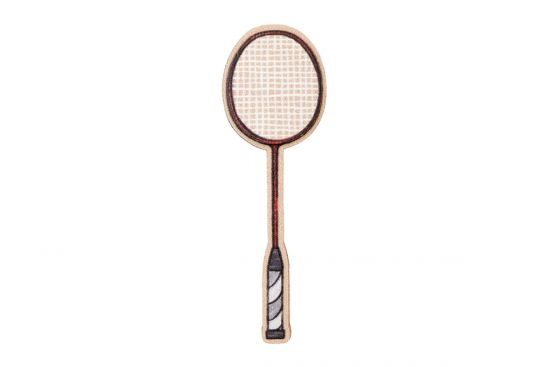 Wooden brooch Badminton bat