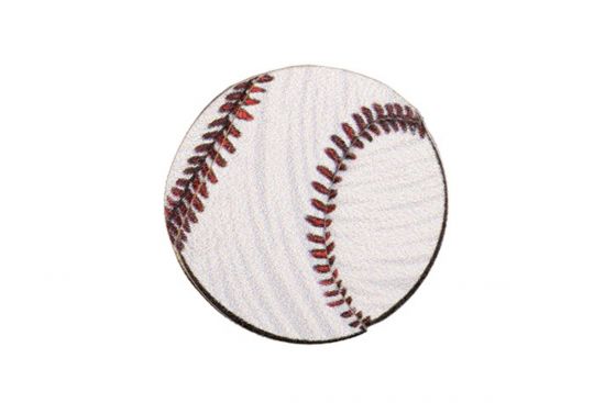Wooden brooch Baseball ball 