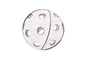 Wooden brooch Florball ball 