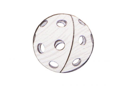 Wooden brooch Florball ball 