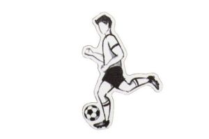 Wooden Football player Brooch