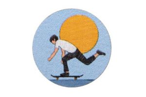 Wooden brooch Skateboarding 