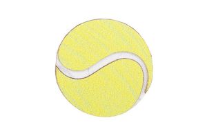 Wooden brooch Tennis ball 