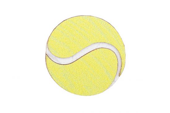 Wooden brooch Tennis ball 