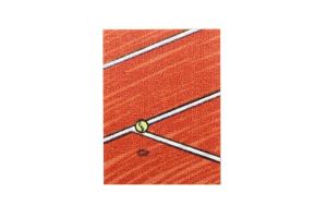 Wooden brooch Tennis court 