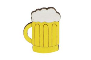 Wooden brooch Beer Brooch