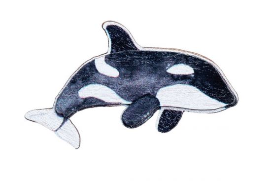Wooden Brooch Orca – by Epipi