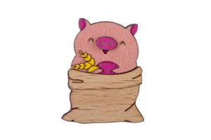 Brooch Pig in the rye
