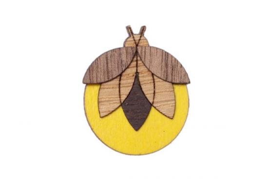 Wooden brooch Světluška Brooch