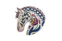 Wooden brooch White horse 