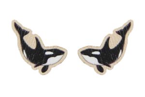 Wooden Earrings Orca